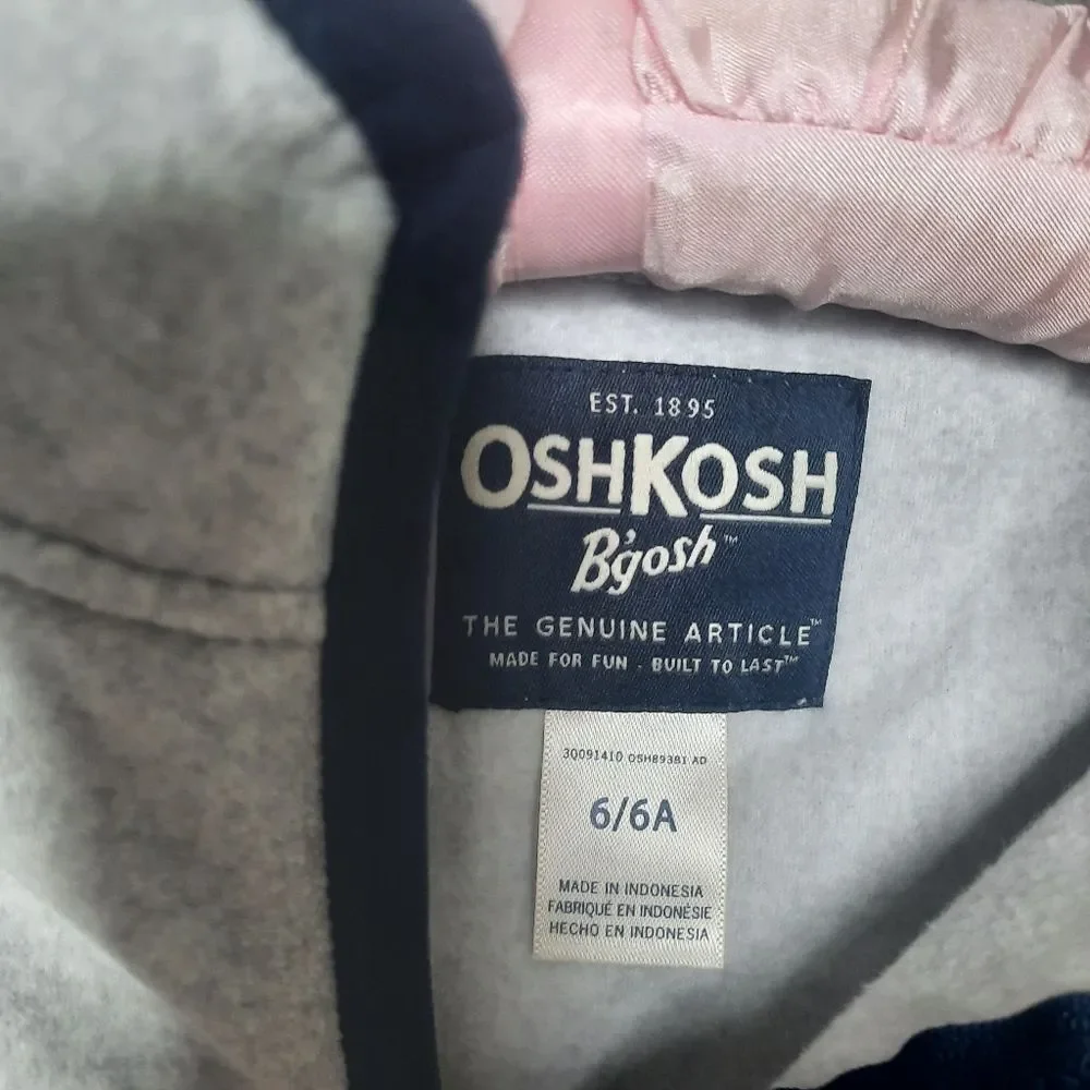OshKosh B'gosh Boys Fleece Pullover Navy Gray Size 6